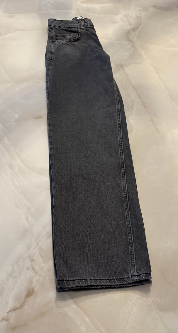 Gri Midi Boy Regular Fit Kadın Kot Pantolon - Görsel 4