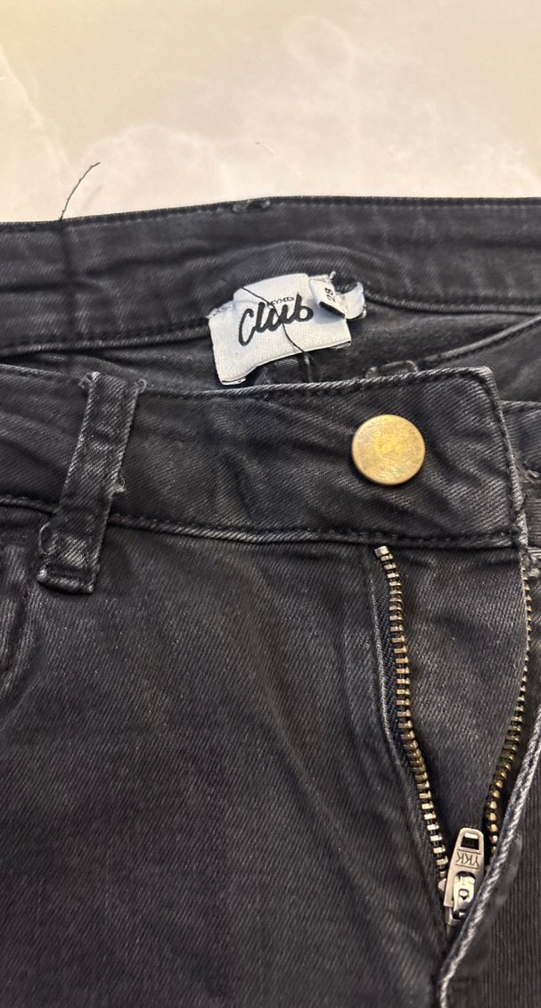 Siyah Regular Fit Kadın Denim Pantolon - Görsel 3