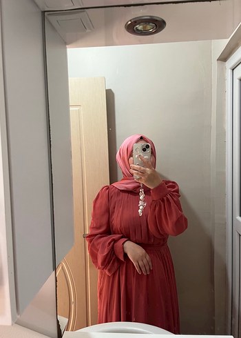 Pembe Bohem Uzun Kollu Salaş Elbise