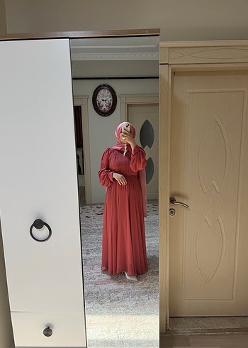 Abiye Pembe Bohem Uzun Kollu Salaş Elbise