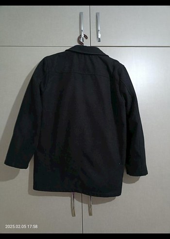 Siyah Fermuarlı Midi Erkek kaşe Ceket - Görsel 4