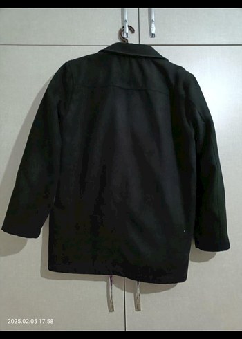 Siyah Fermuarlı Midi Erkek kaşe Ceket - Görsel 3