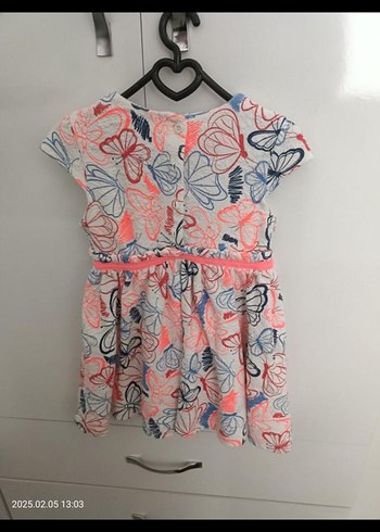 Kız Çocuk Renkli Kısa Kollu Elbise - Görsel 2