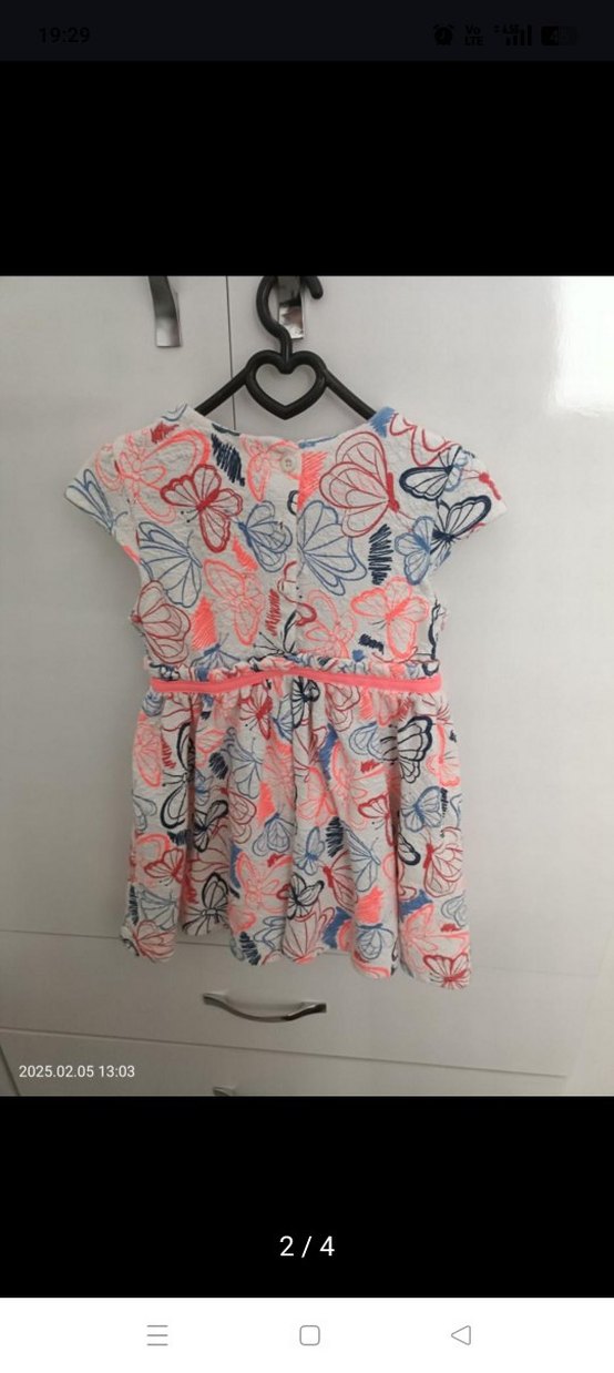 Kız Çocuk Renkli Kısa Kollu Elbise - Görsel 2