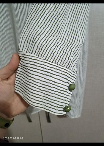 Bej Renk Uzun Kollu Keten Gömlek - Görsel 4