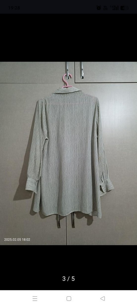 Bej Renk Uzun Kollu Keten Gömlek - Görsel 3