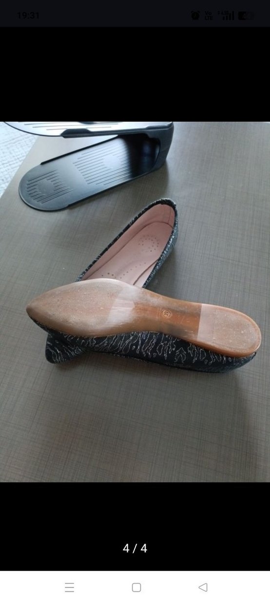 Gri Yılan Desenli Stiletto Babet - Görsel 3