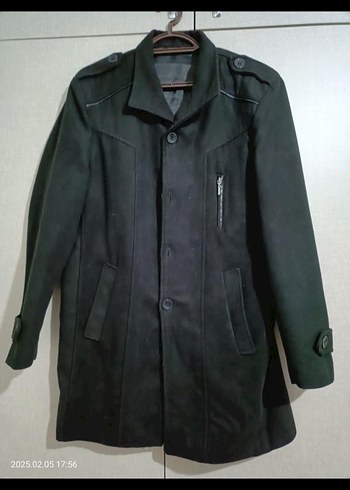 Uzun Kollu kaşe mont - Görsel 3