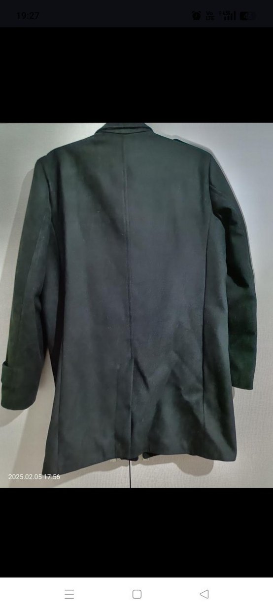 Uzun Kollu kaşe mont - Görsel 5