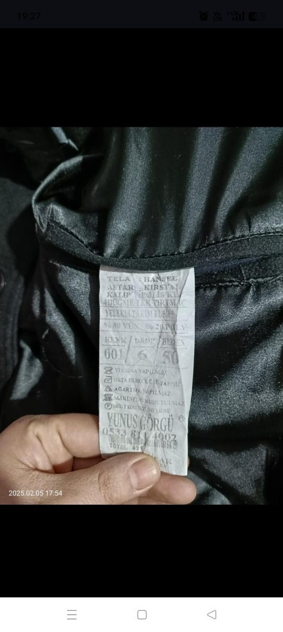 Uzun Kollu kaşe mont - Görsel 2