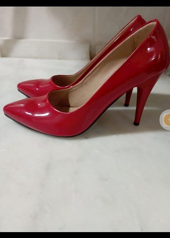 Kırmızı Rugan Stiletto Topuklu Kadın Ayakkabı - Görsel 3