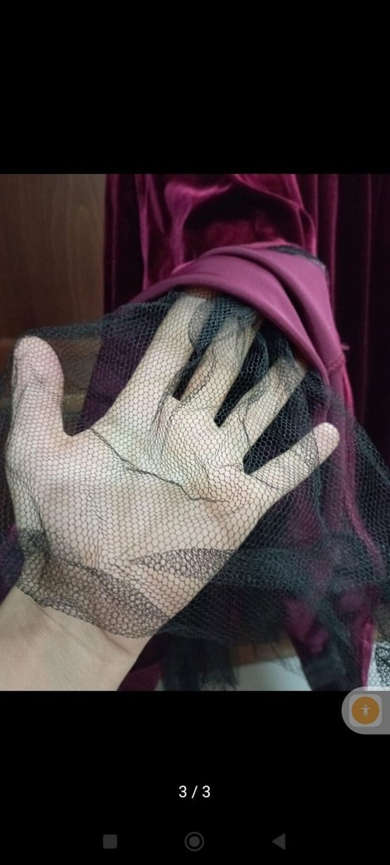 Bordo V Yakalı Uzun Abiye Elbise - Görsel 3