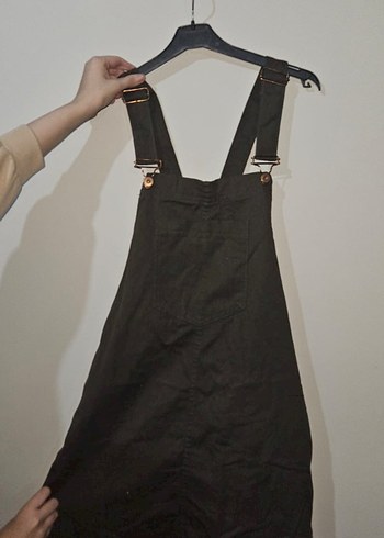 Kadın haki Midi Kısa Askılı Tulum - Görsel 2