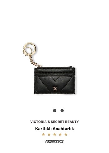 Victoria's Secret Siyah Deri Kartlık Anahtarlık