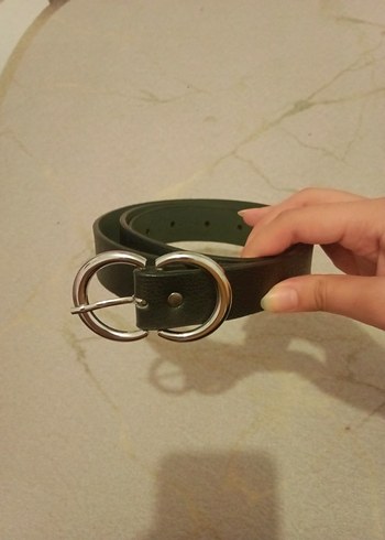 Diğer Kadın gümüş Deri Kemer Çift Tokalı