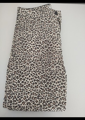 Armalife Kürklü Leopar Desenli Kadın Kumaş Pantolon