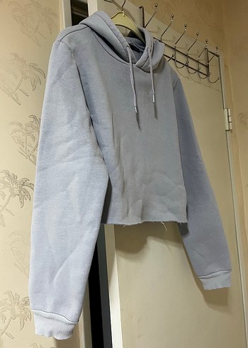 s Beden Gri Kapüşonlu Kadın Sweatshirt