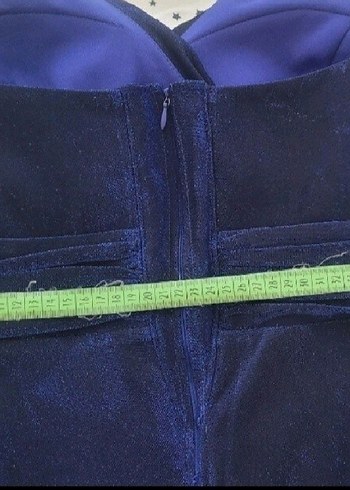 xl Beden lacivert Renk Parlak Lacivert Uzun Drapeli Abiye Elbise
