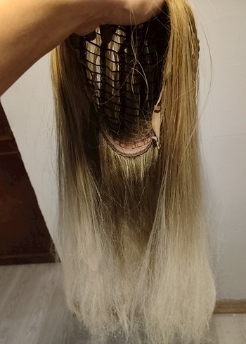 Beden Bej Bohem Kürklü Örgü Detaylı Fiber Sentetik Peruk