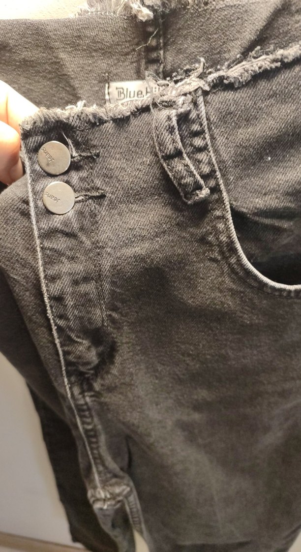 Siyah Bol Kesim Kadın Kot Pantolon - Görsel 4