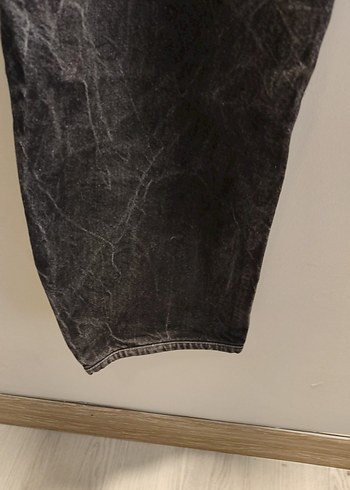 Siyah Kadın Loose Fit Midi Denim Jean - Görsel 4