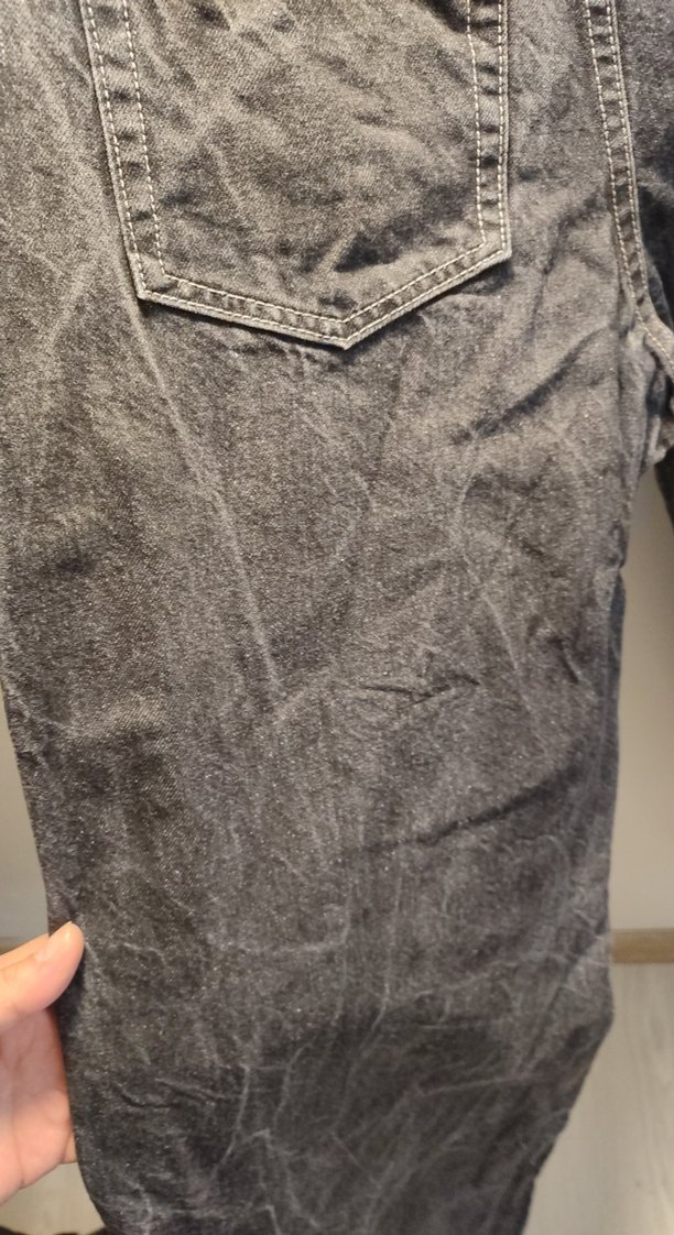 Siyah Kadın Loose Fit Midi Denim Jean - Görsel 5