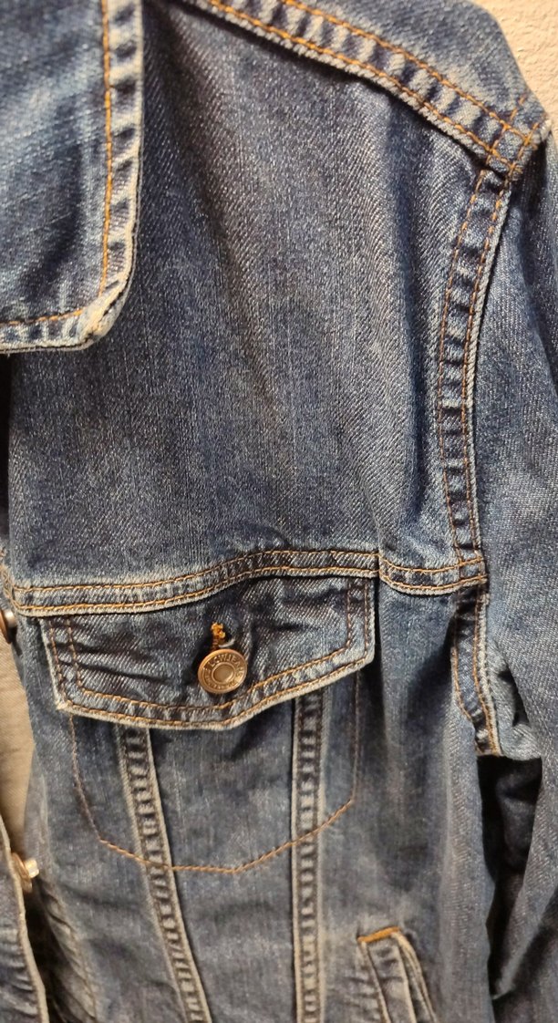 Kadın Mavi Kot Ceket Düğmeli Rahat Kesim - Görsel 3