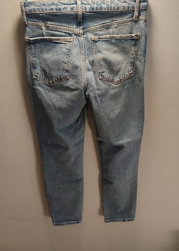 Gevşek Kesim Kadın Mavi Denim Jean - Görsel 2