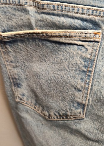 Gevşek Kesim Kadın Mavi Denim Jean - Görsel 4