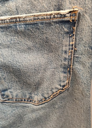 Gevşek Kesim Kadın Mavi Denim Jean - Görsel 3