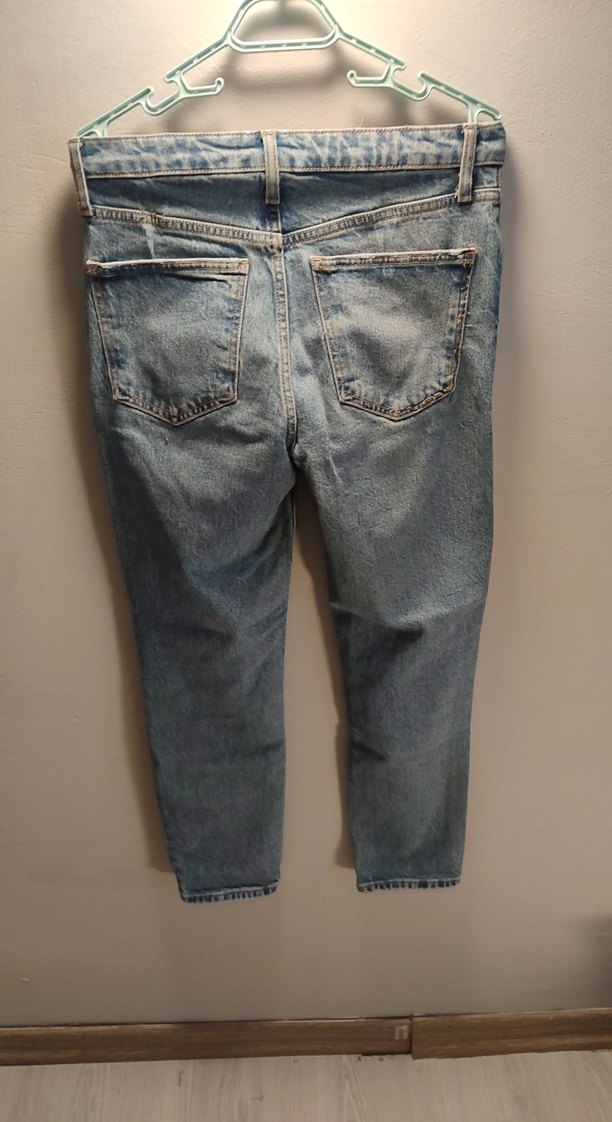 Gevşek Kesim Kadın Mavi Denim Jean - Görsel 2