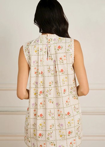 Bohem Tarzı Kolsuz Mini Elbise - Görsel 3