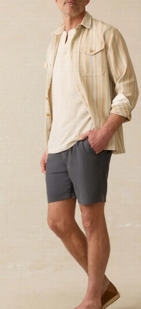 Erkek Bej Bohem Uzun Kollu Gömlek - Görsel 4