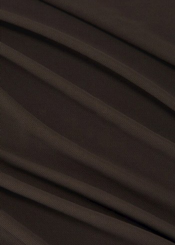 Uzun Kollu V Yaka Kahverengi Kadın Bluz - Görsel 5