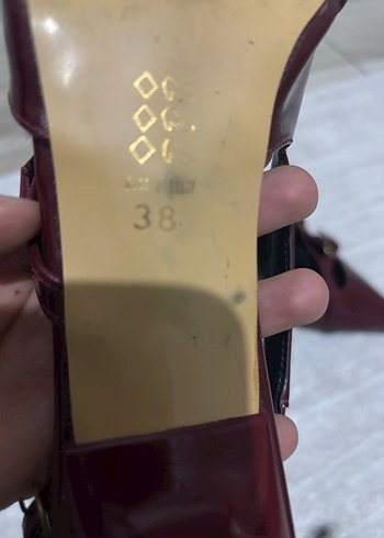 38 Beden bordo Renk Bordo Tokalı Stiletto Kadın Ayakkabı