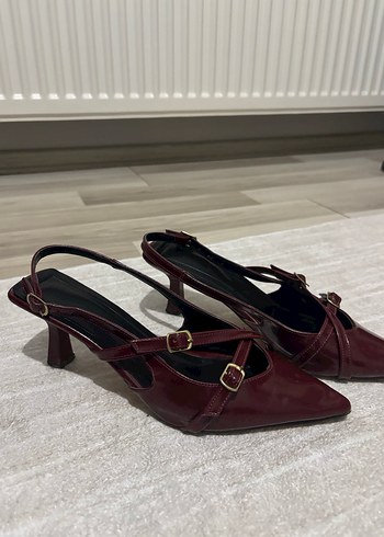 Bordo Tokalı Stiletto Kadın Ayakkabı