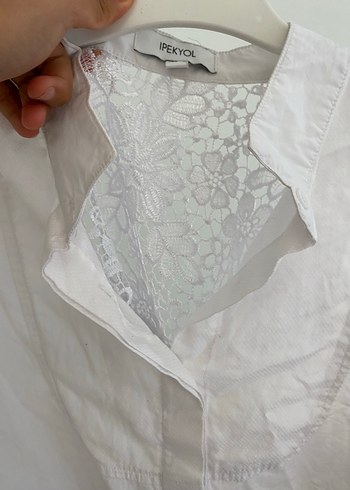 Kadın Siyah Beyaz Pamuklu Uzun Gömlek - Görsel 5