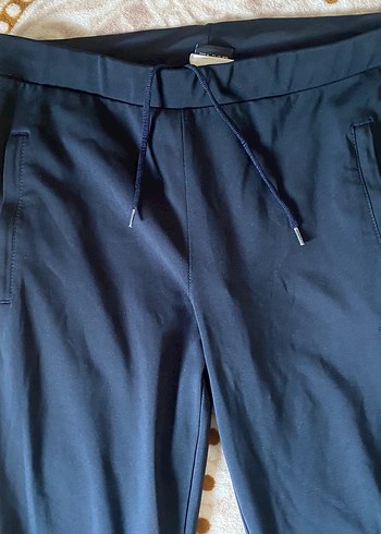 Kadın Mavi Uzun Drapeli Kumaş eşofman - Görsel 2