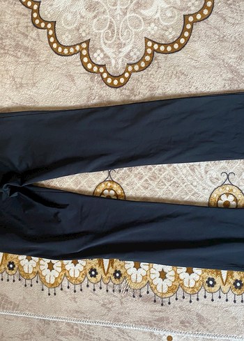 Kadın Mavi Uzun Drapeli Kumaş eşofman - Görsel 3