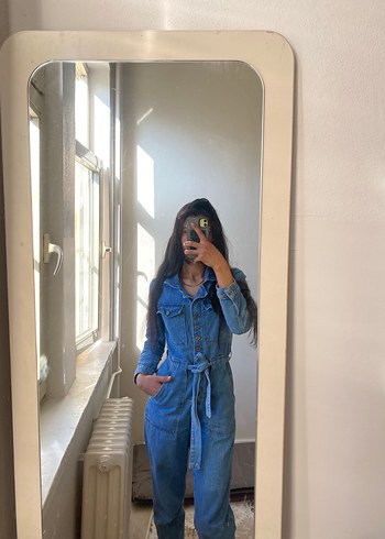 Kadın Mavi Batik Desenli Kot Ceket - Görsel 2