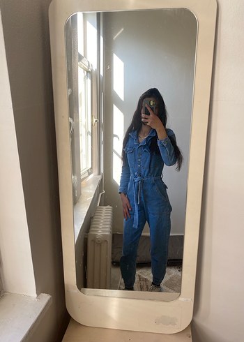 Kadın Mavi Batik Desenli Kot Ceket - Görsel 3