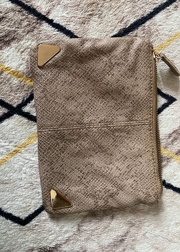 Yılan Desenli Kahverengi Kadın Portföy Çanta - Görsel 2