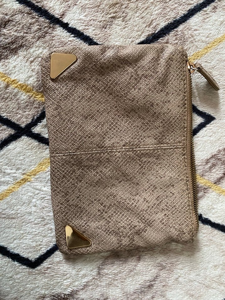 Yılan Desenli Kahverengi Kadın Portföy Çanta - Görsel 2