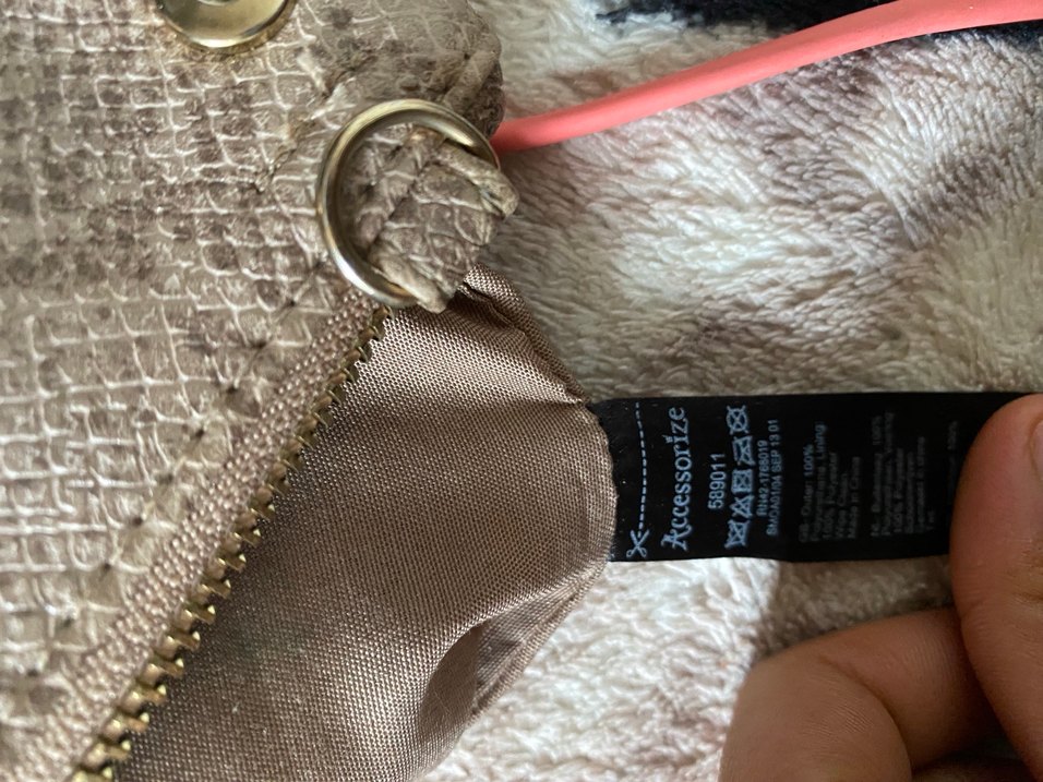 Yılan Desenli Kahverengi Kadın Portföy Çanta - Görsel 4