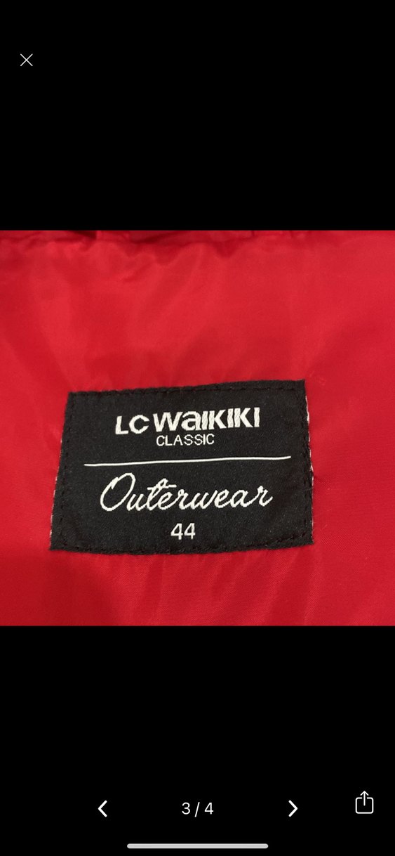 Gri Detaylı Kırmızı Kadın yağmurluk - Görsel 3