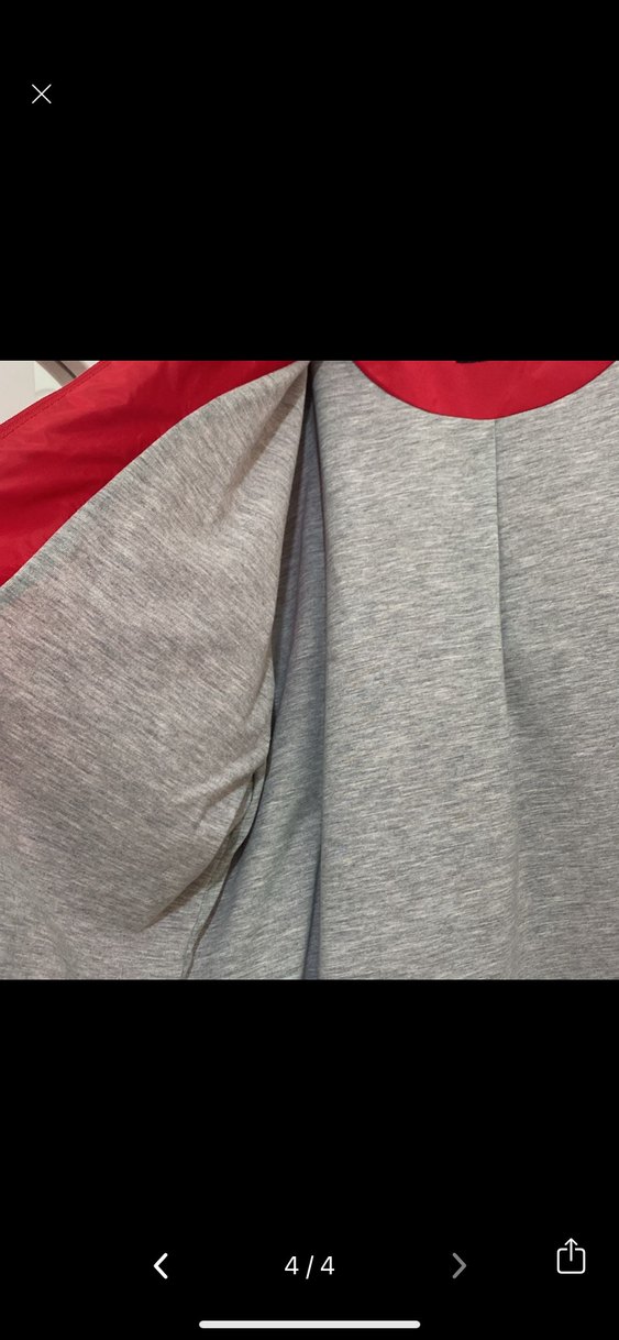 Gri Detaylı Kırmızı Kadın yağmurluk - Görsel 4