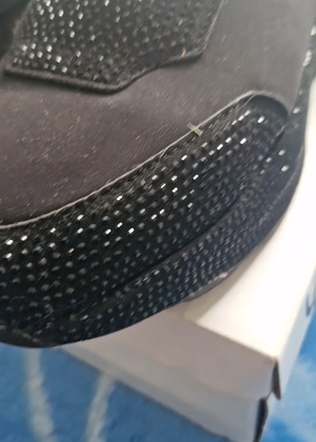 Kadın Siyah Simli  taşlıDolgu Topuk Spor Ayakkabı - Görsel 17