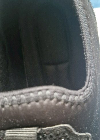 Kadın Siyah Simli  taşlıDolgu Topuk Spor Ayakkabı - Görsel 8