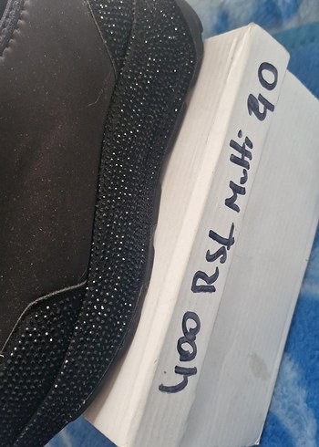 Kadın Siyah Simli  taşlıDolgu Topuk Spor Ayakkabı - Görsel 10