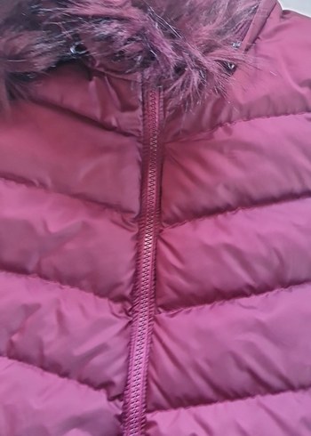 Bordo Kürklü Kadın Şişme Yelek - Görsel 8